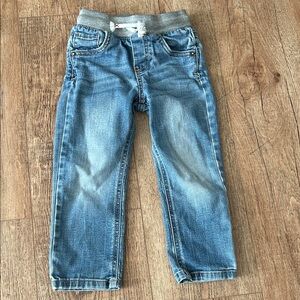 Cat & Jack Blue Jeans with Gray Waistband